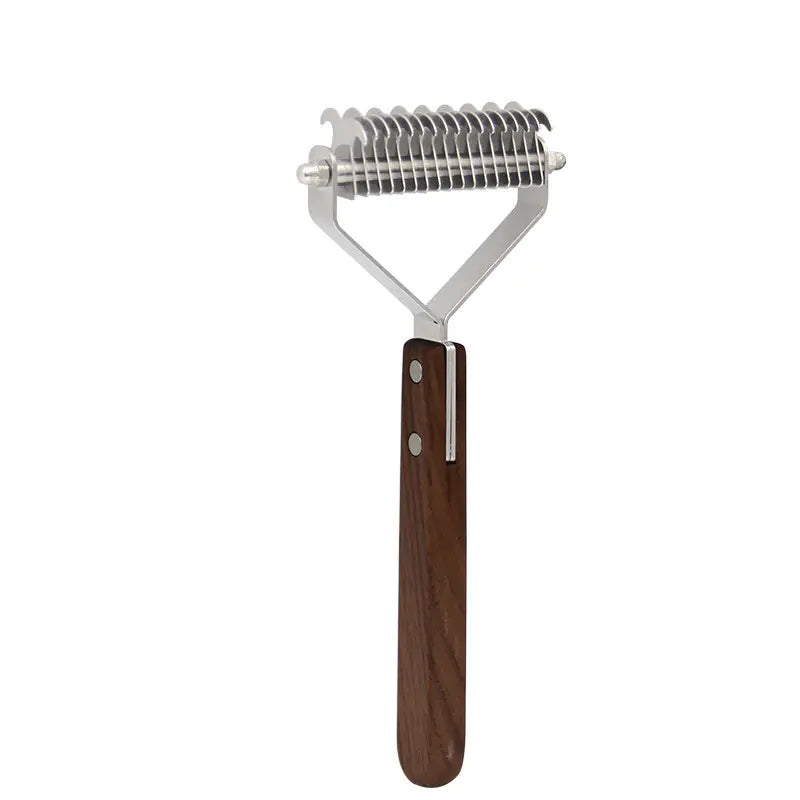 Wooden Dog Comb for De-shedding and Tangles