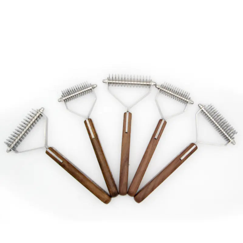 Wooden Dog Comb for De-shedding and Tangles